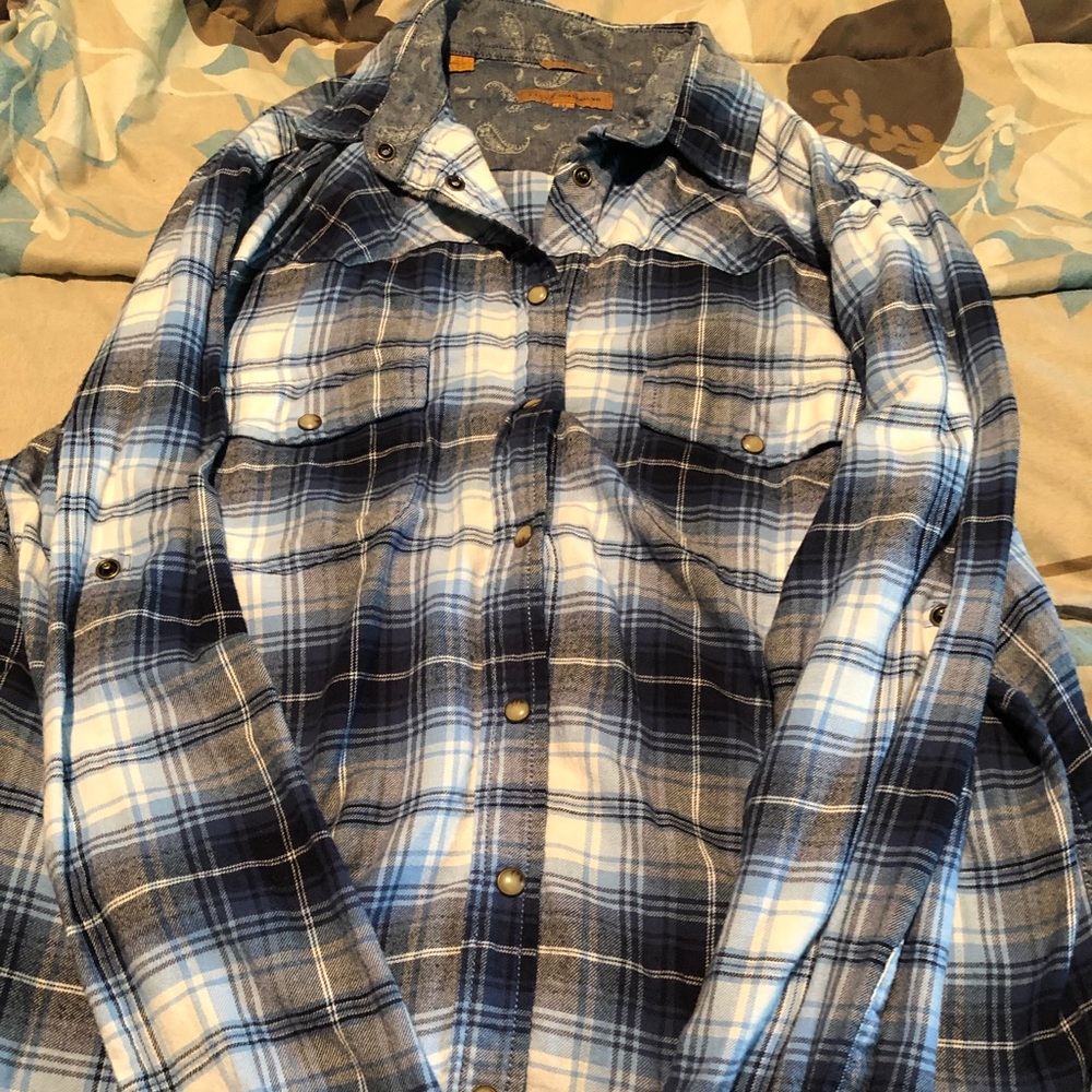 Blue white and black flannel